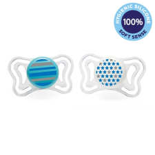 Chicco Physio Light szilikon fiú cumi - csíkos/csillag 2 db, 6-16 m+ cumi