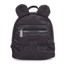 Childhome - "My First Bag" Gyermek Hátizsák - Pufi - Fekete babasapka, sál