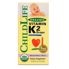 ChildLife Essentials Bio K2-vitamin, Vadbogyós gyümölcsök, 7,5 ml vitamin és táplálékkiegészítő