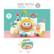  Chipolino 10 db-os csörgő és rágóka szett, tároló dobozzal egyéb bébijáték