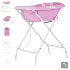 Chipolino Noemi kád leeresztő dugóval 87cm - rózsaszín babafürdőkád