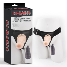 Chisa Novelties Basic Vibrating Strap-On Harness - felcsatolható, távirányítós, élethű vibrátor hámmal - 19 cm (testszínű) vibrátorok