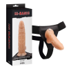 Chisa Novelties Hollow Cock - felcsatolható, herés, élethű dildó hámmal - 19 cm (testszínű)