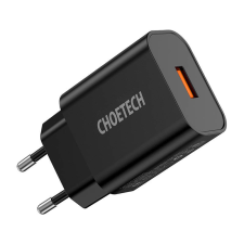 CHOETECH 18W USB-A fali töltő (fekete) mobiltelefon kellék
