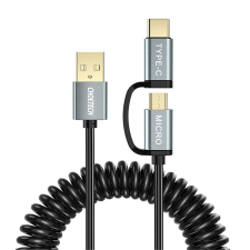 CHOETECH 2in1 USB - USB Type C / micro USB charging data cable 1,2m black (XAC-0012-101BK) kábel és adapter