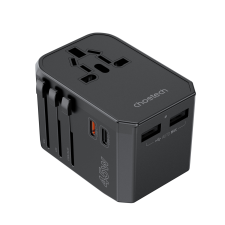 CHOETECH PD6045 2x USB-C / 2x USB-A Hálózati utazótöltő - Fekete (45W) mobiltelefon kellék