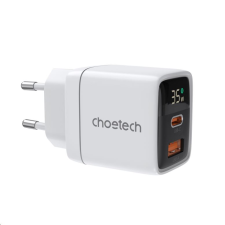 CHOETECH PD6052 USB A+C hálózati töltő fehér (PD6052) mobiltelefon kellék