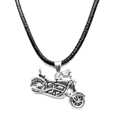 Chopper medál fekete színű bőr nyaklánccal medál
