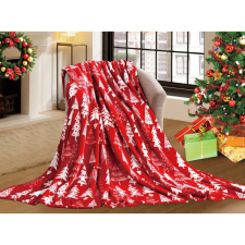 CHRISTMAS TREES piros karácsonyi mikroplüss takaró Méret: 200 x 220 cm lakástextília