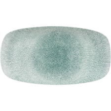 Churchill »Raku« »Jade green« lapos tányér, téglalap alakú, hossza: 355 mm tányér és evőeszköz
