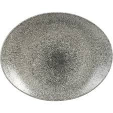 Churchill »Raku« »Quartz Black« lapos, ovális tányér, hossza: 317 mm tányér és evőeszköz