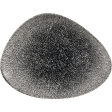 Churchill »Raku« »Quartz Black« lapos tányér, háromszög alakú, hossza: 200 mm tányér és evőeszköz
