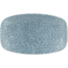 Churchill »Raku« »Topaz Blue« lapos, téglalap alakú tányér, hossza: 200 mm tányér és evőeszköz