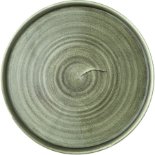 Churchill »Stonecast« »Burnished Green« lapos tányér, emelt perem, átmérő: 260 mm tányér és evőeszköz