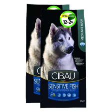 Cibau Sensitive Adult Fish Medium&maxi 2x12+2kg kutyaeledel
