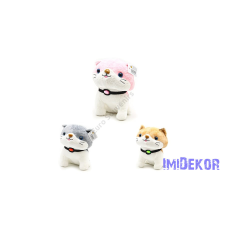  Cica plüss figura 16 cm - Szürke dekorációs kellék