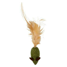 Cicajáték menta egér toll farokkal 13 cm játék macskáknak