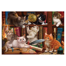 Cicák a könyvtárban puzzle 500 darabos puzzle, kirakós
