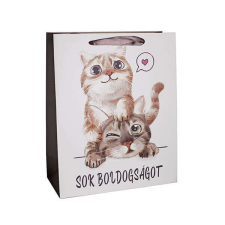 Cicás ajándéktasak -32x26 cm - Sok boldogságot ajándéktasak
