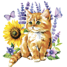 Cicás Watercolour Kitten szalvéta 20 db-os 33x33 cm party kellék