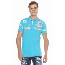 Cipo &amp; Baxx DIVATOS FÉRFI PÓLÓ CT603 TURQUOISE férfi póló