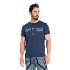 Cipo &amp; Baxx DIVATOS FÉRFI PÓLÓ CT717 NAVY BLUE férfi póló