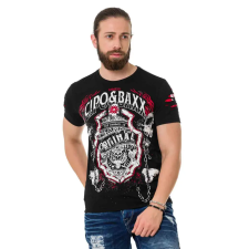 Cipo &amp; Baxx DIVATOS FÉRFI PÓLÓ CT772 BLACK férfi póló