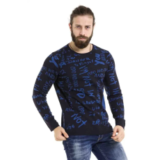 Cipo & Baxx FÉRFI KÖTÖTT PULÓVER CP276 NAVY BLUE