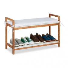 Cipőpad párnázott üléssel natúr-fehér 55x90x34 cm 10045786 bútor