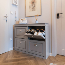  Cipőpolc, 2-soros, szürke, SEBER TYP 5 bútor