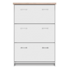  Cipősszekrény 3k, DTD laminált, fehér/tölgy sonoma, TOPTY TYP 10 bútor