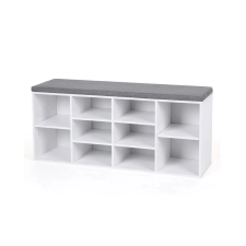  Cipőtároló pad két tároló szinttel, fehér 104x30x48cm bútor