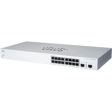 Cisco Switch 16x1000Mbps (POE) + 2x1000Mbps SFP, Menedzselhető, Fémházas, Rackes - CBS220-16P-2G-EU (CBS220-16P-2G-EU) - Ethernet Switch hub és switch