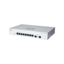 Cisco Switch 8x1000Mbps (POE) + 2x1000Mbps SFP, Menedzselhető, Fémházas, Rackes - CBS220-8FP-E-2G-EU hub és switch