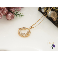  Citta Gold Filled nyaklánc köralakú medál kis szívecskékkel -18K nyaklánc