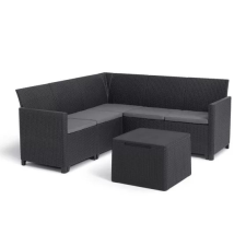  Claire 5 személyes kerti sarokgarnitúra párnatartós asztallal kerti bútor