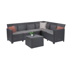  Claire VII 6 személyes sarokgarnitúra párnatartós asztallal kerti bútor