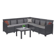  Claire XII 7 személyes sarokgarnitúra orlando asztallal kerti bútor