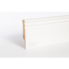 CLASSEN Fehér festhető szegélyléc, "Amerikai design", 80mm magas, 240cm élvédő, sín, szegélyelem