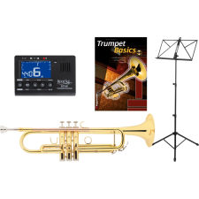 Classic Cantabile Tr-30L Bb Trombitaszett Hangolóval/Metronómmal Kottaállvánnyal és Trombitaiskolával fúvós hangszer