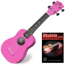 Classic Cantabile Us-100 Pk Szoprán Ukulele Rózsaszín Szett Könyvvel Együtt gitár és basszusgitár