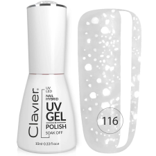Clavier Luxus Hibrid Körömlakk Holografikus Részecskékkel 116 Hópehely, 10ml lakk zselé