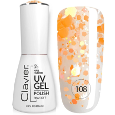 Clavier Luxus Holografikus Csillogású Gél Lakk 108 Narancsültetvény, 10ml lakk zselé