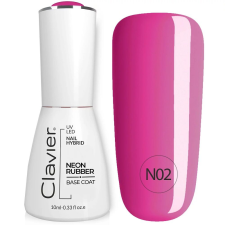 Clavier Luxus Neon Gumialap Színes Kaucsukbázis N02 Lila Szivárvány, 10ml lakk zselé