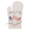 Clayre & EEf Edényfogó kesztyű 18x30cm, pamut, Chicken and Rooster