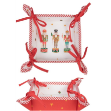 Clayre & EEf Kenyérkosár 35x35cm, 100% pamut, Happy Little Christmas karácsonyi textilia