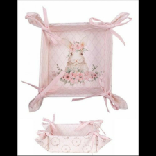 Clayre-Eef Kenyérkosár 35x35x8cm, 100% pamut, Floral Easter Bunny papírárú, csomagoló és tárolóeszköz