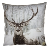 Clayre & EEf Textil párnahuzat 45x45cm, polyester, szarvas havas tájon