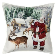 Clayre-Eef Textil párnahuzat 45x45cm, polyester, télapó állatokkal lakástextília