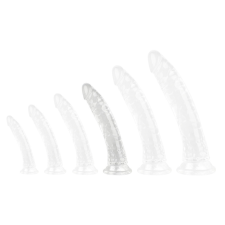 ClearlyHorny No Ball XL – átlátszó 22 cm hosszú vibráló dildó vibrátorok
